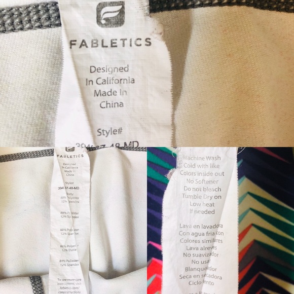FABLETICS RAINBOW CHEVRON CAPRIS LEGGINGS - Picture 8 of 8